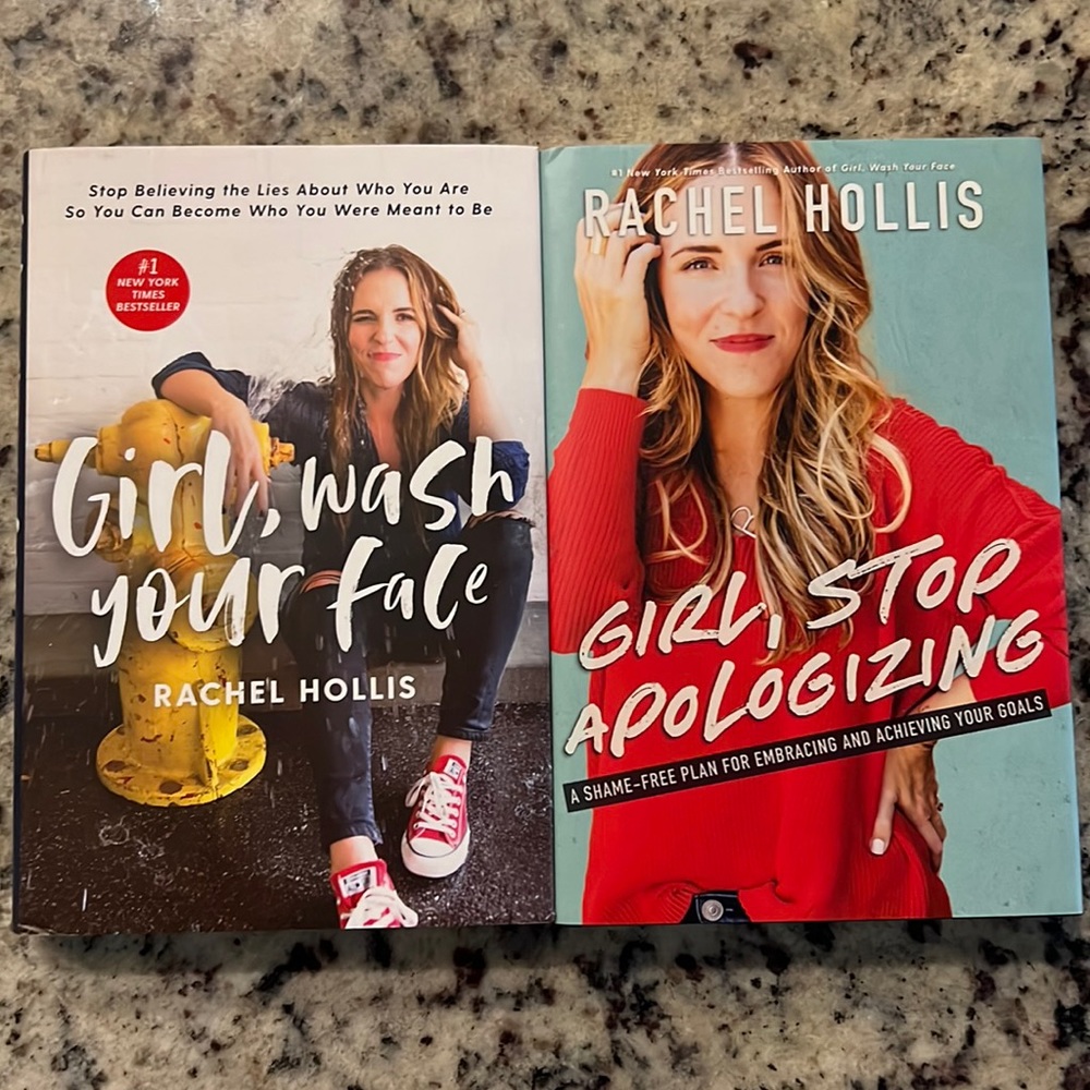 2 Rachel Hollis books- girl wash your face & girl stop apologizing